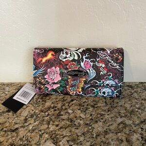 NWT Ed Hardy Black Print Wallet